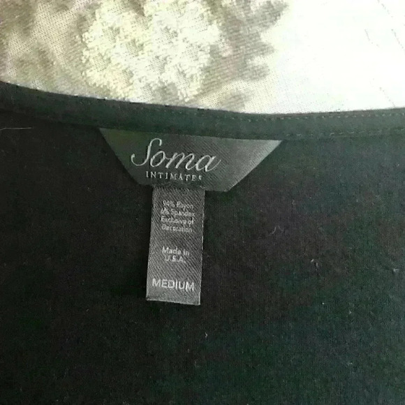 Soma Intimate Nightie Floral Applicate Lounge Comfort Black - Picture 6 of 8